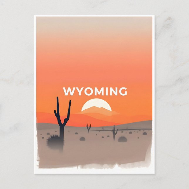 Vintage Wyoming Postkarte (Vorderseite)