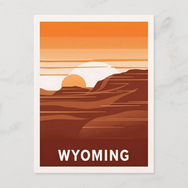 Vintage Wyoming Postkarte (Vorderseite)