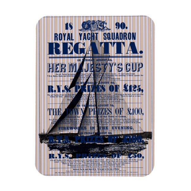 Vintage Yacht Regatta-Werbung Magnet (Vertikal)