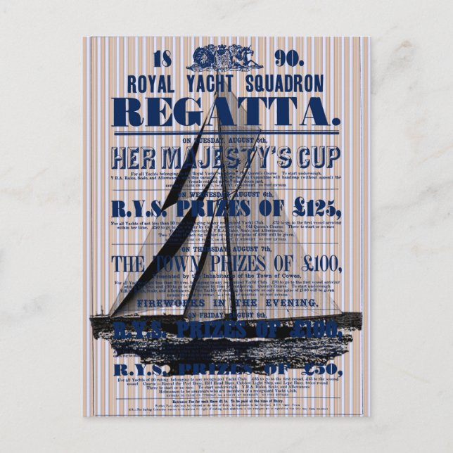 Vintage Yacht Regatta-Werbung Postkarte (Vorderseite)