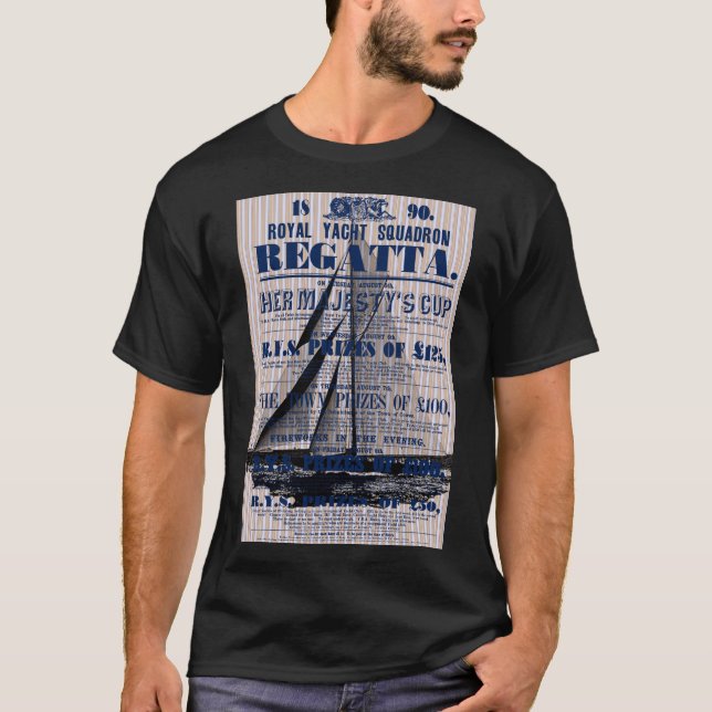 Vintage Yacht Regatta-Werbung T-Shirt (Vorderseite)