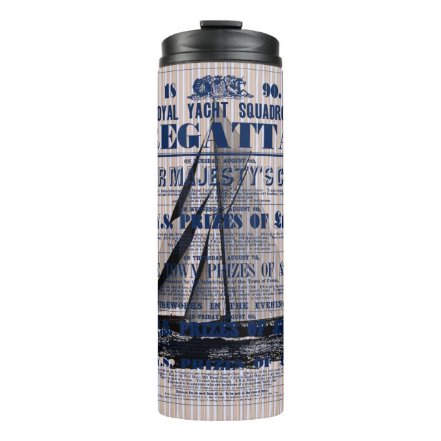 Vintage Yacht Regatta-Werbung Thermosbecher (Vorderseite)