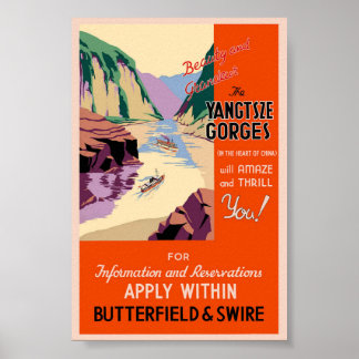 Vintage Yangtsze Gorges Chin Voyage Classic Poster