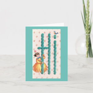 Vintage Yarn-Puppenkarte Karte