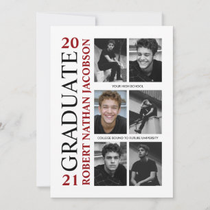 Vintage Yearbook Grad Foto Grad Einladungskarte