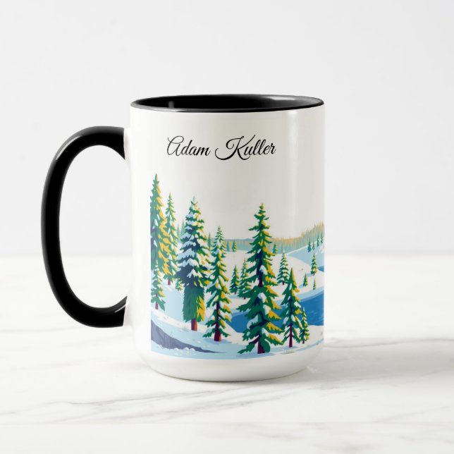 Vintage Yellowstone National Park Winter Forest Tasse (Links)