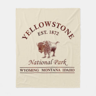 Vintage Yellowstone Nationalpark Fleecedecke