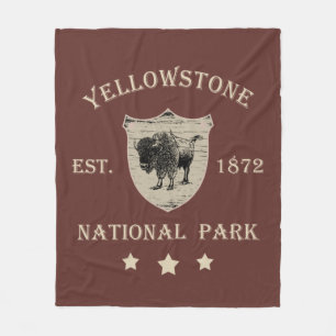 Vintage Yellowstone Nationalpark Fleecedecke