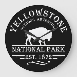Vintage Yellowstone Nationalpark Große Wanduhr