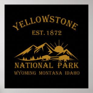 Vintage Yellowstone Nationalpark Poster