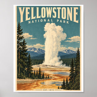 Vintage Yellowstone Nationalpark Poster
