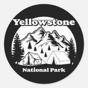 Vintage Yellowstone-Nationalpark Runder Aufkleber