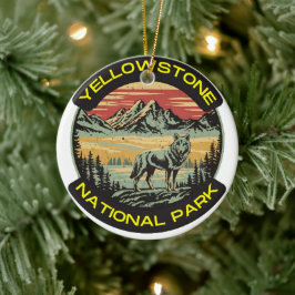 Vintage Yellowstone Nationalpark Wolkenkratzer Keramik Ornament