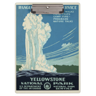 Vintage Yellowstone Park Plakat Klemmbrett