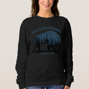 Vintage Yellowstone US-Nationalpark Bison Büffel Sweatshirt