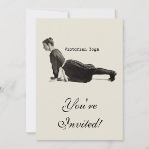 Vintage Yoga-Frau bis Hund Antike Einladung