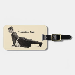 Vintage Yoga Frau Up Dog Antiquität Gepäckanhänger
