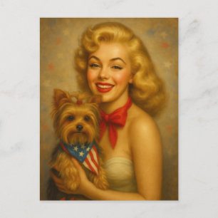Vintage Yorkie Postkarte