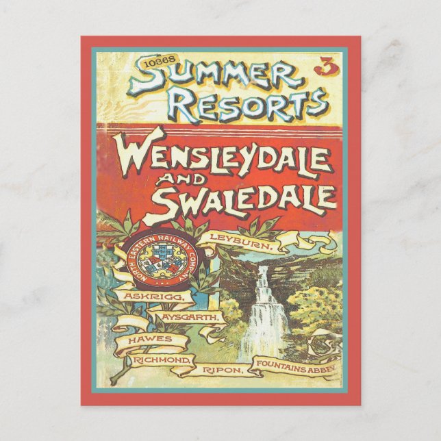 Vintage Yorkshire Railroad Touristenführer Kunst Postkarte (Vorderseite)