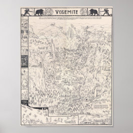 Vintage Yosemite Karte des Nationalparks 1931 Poster