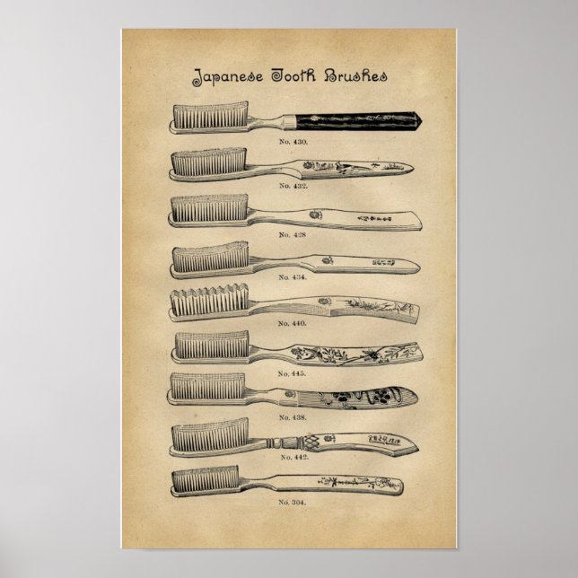 Vintage Zahnbürsten Poster (Vorne)