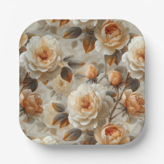 Vintage zarte Blumenmuster. Pappteller