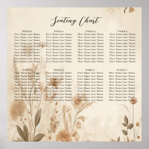 Vintage zarte Botanische Hochzeit Poster