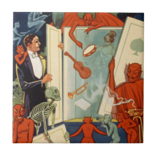Vintage-Zauberer Carter the Great Magic-Show Fliese