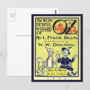 Vintage-Zauberer-von-Oz-Buchcover-Kunst, Titelseit Postkarte