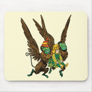 Vintage-Zauberer von Oz, Dorothy, Böse fliegende A Mousepad