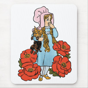 Vintage Zauberer von Oz, Dorothy, rote Mohnblumen Mousepad