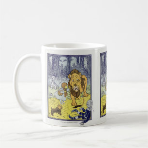 Vintage-Zauberer von Oz Dorothy und Feiger Löwe Kaffeetasse
