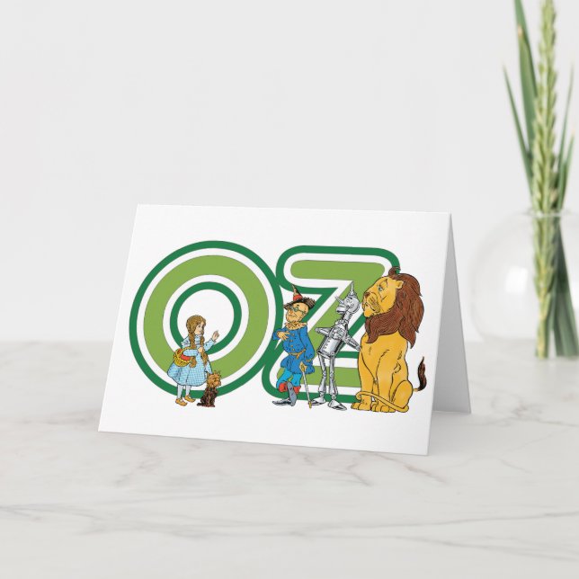 Vintage-Zauberer-von-Oz-Figuren und Textbuchstaben Karte (Vorderseite)