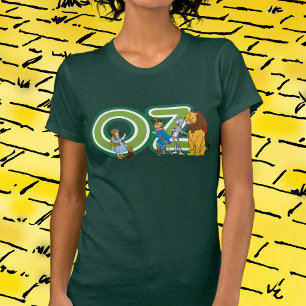 Vintage-Zauberer-von-Oz-Figuren und Textbuchstaben T-Shirt