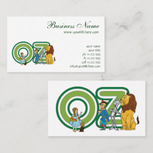 Vintage-Zauberer-von-Oz-Figuren und Textbuchstaben Visitenkarte