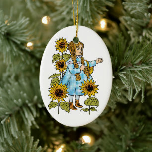 Vintage-Zauberer von Oz Märchen Dorothy Sonnenblum Keramikornament