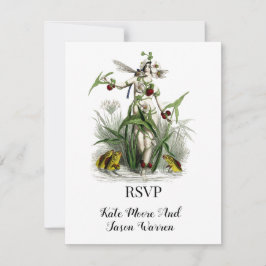 Vintage Zaubergartenhochzeit RSVP Karte