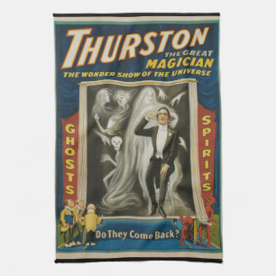Vintage-Zauberplakat, Thurston, Der große Magier Geschirrtuch