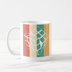 Vintage-Zauberwürfel-Shirt Retro-Puzzle-Speedcube- Kaffeetasse