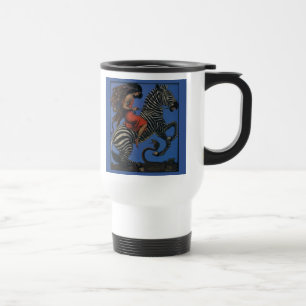 Vintage-Zebra-Art-Nouveau-Frau Reisebecher