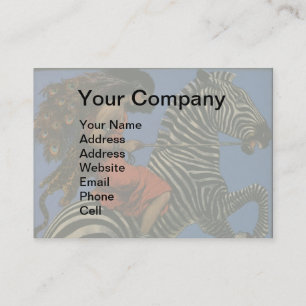 Vintage-Zebra-Art-Nouveau-Frau Visitenkarte