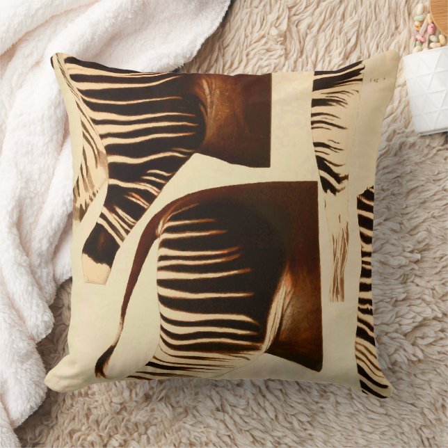 Vintage Zebra Hind Quaters Illustration Kissen (Decke)