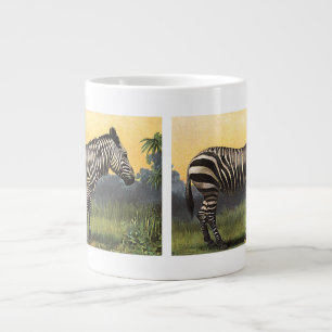 Vintage-Zebra in der afrikanischen Savanne, Wildti Jumbo-Tasse