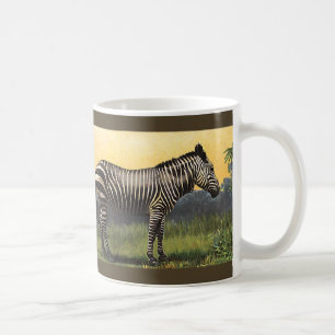 Vintage-Zebra in der afrikanischen Savanne, Wildti Kaffeetasse