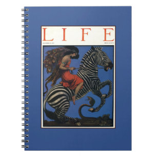 Vintage-Zebra mit Art Nouveau-Reiterin Notizblock