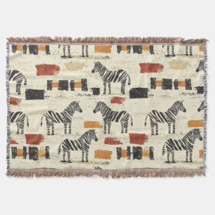 Vintage Zebramuster Rustikales Boho-Safari-Print Decke