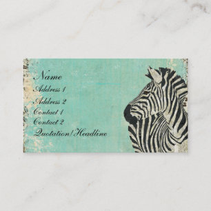 Vintage Zebrastreifen Blau Visitenkarten/Etiketten Visitenkarte