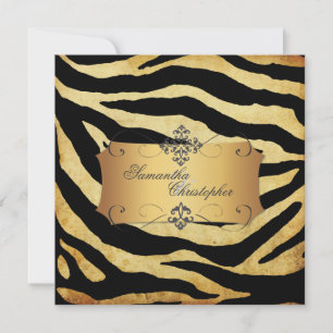 Vintage Zebrastreifen, Einladungen zur Hochzeit