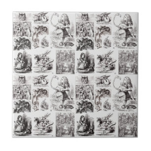 Vintage Zeichen aus der Alice im Wunderland Fliese