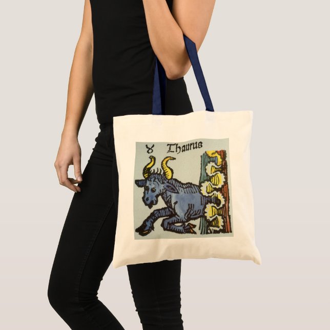 Vintage Zeichen der Zodiaka, antike Taurus Bull Tragetasche (Vorderseite (Produkt))